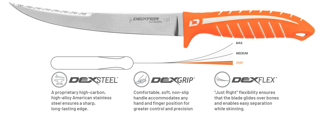 Dexter Outdoors DEXTREME Dual Edge DX8S 8" Stiff Fillet Knife 4 Dexter Outdoors DEXTREME Dual Edge DX8S 8" Stiff Fillet Knife - Image 2