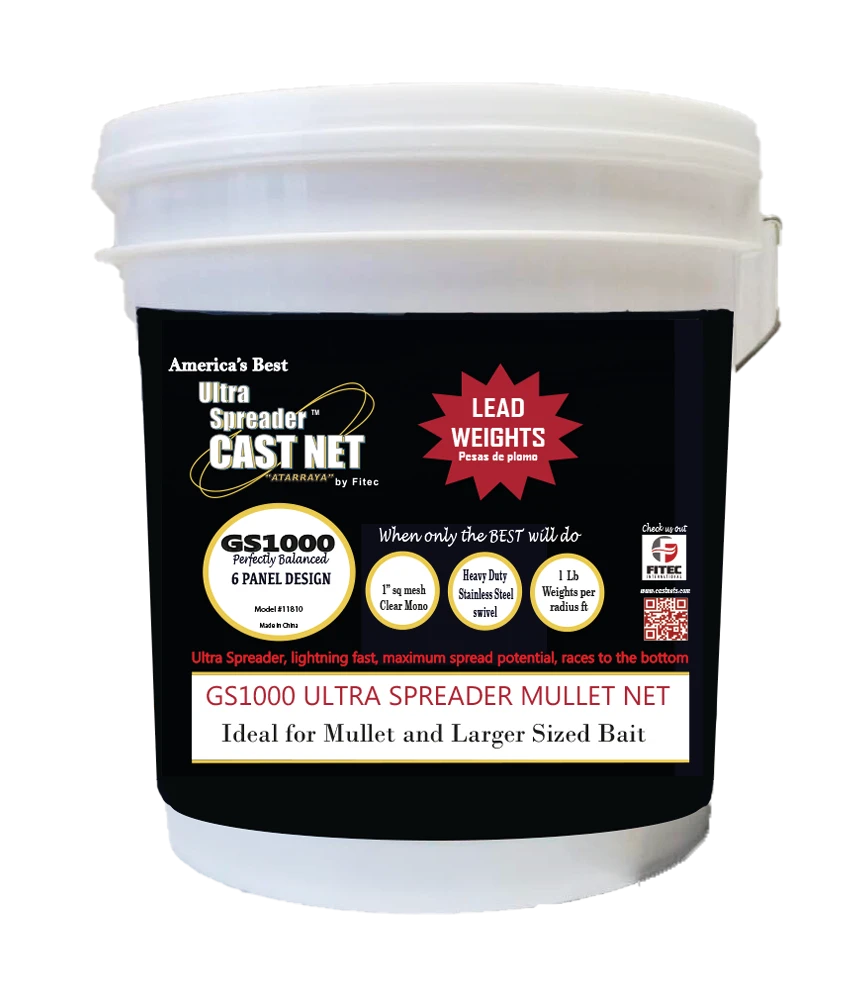 Fitec GS-1000 Ultra Spreader Mullet Series Cast Nets 3 Fitec GS-1000 Ultra Spreader Mullet Series Cast Nets